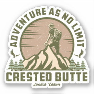 Retro Crested Butte Hike Sunset T-Shirt Sticker