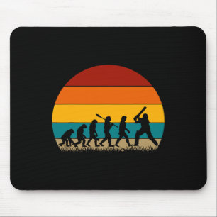 Retro Cricket Evolution - Funny Cricket Mouse Pad
