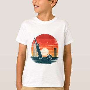 Retro Cricket T Cricketer Tsman Bowler T-Shirt