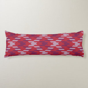 Retro crimson red purple houndstooth plaid pattern body pillow