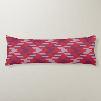 Retro Crimson Red Purple Houndstooth Plaid Pattern Body Pillow by TintAndBeyond at Zazzle