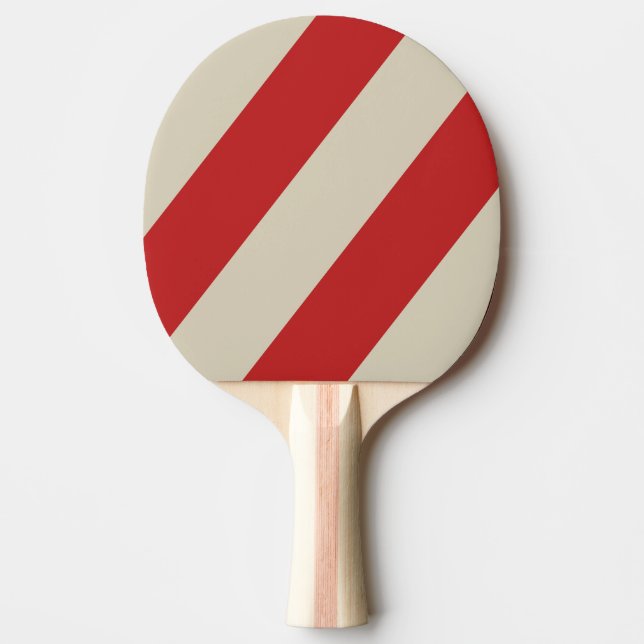 Retro Crimson Three Bold Stripes Ping Pong Paddle (Front)
