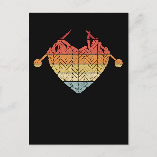 Retro Crochet Yarn Heart Hobby Crafting Love Postcard (Front)