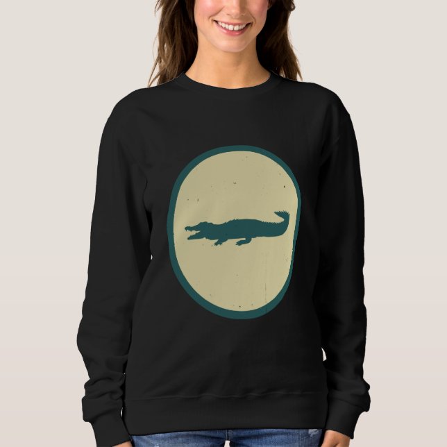 Retro Crocodile Vintage Wild Animal Sweatshirt (Front)
