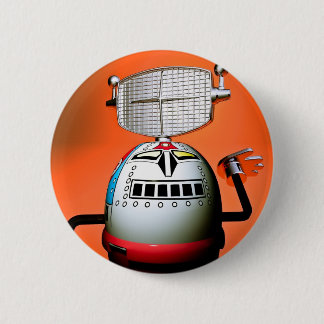 Retro Cropped Toy Robot 03 Button