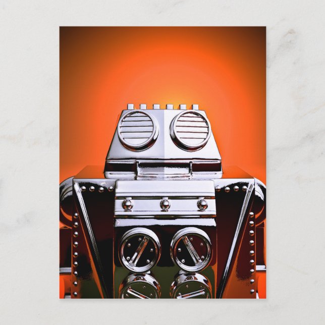 Retro Cropped Toy Robot 04 Postcard (Front)