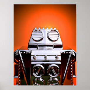 Retro Cropped Toy Robot 04 Poster