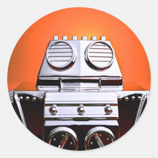 Retro Cropped Toy Robot 04 Sticker