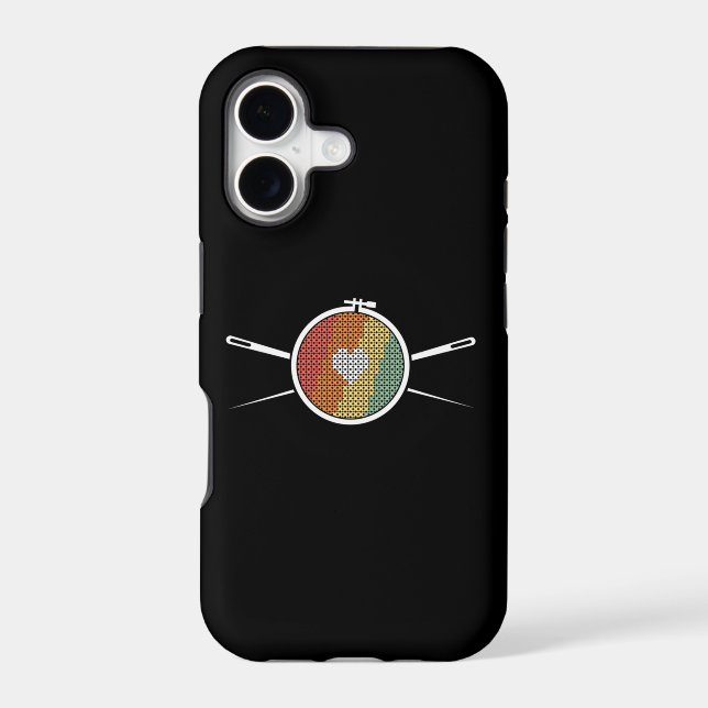 Retro Cross Stich Iphone Case (Back)