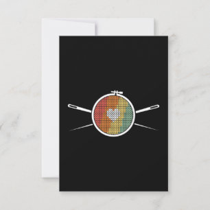 Retro Cross Stich Thank You Card