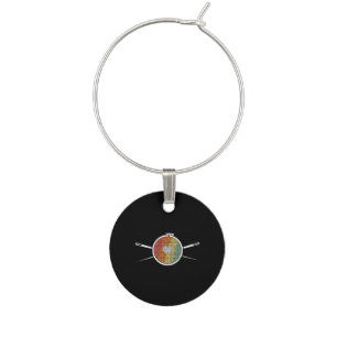 Retro Cross Stich Wine Charm