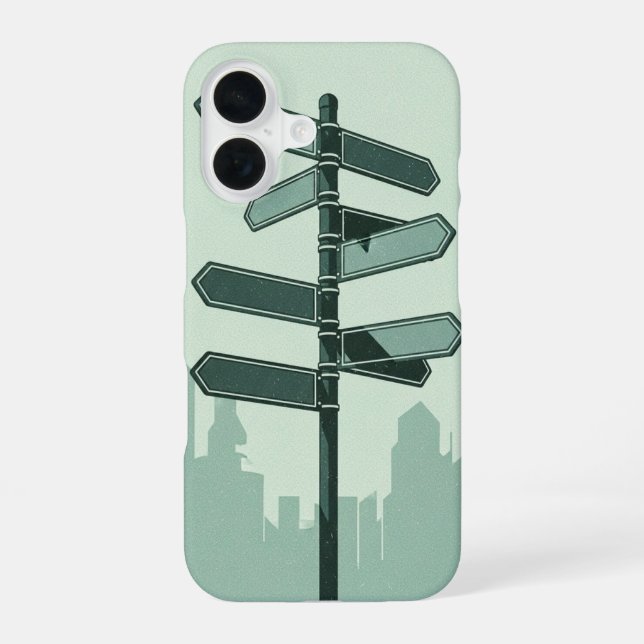 Retro Cross-Street Name Sign iPhone Case (Back)