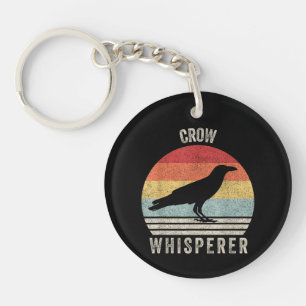 Retro Crow Whisperer Funny Birds Lover Crow Vintag Keychain