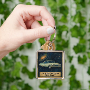 Retro Cruiser in Deep Space Keychain