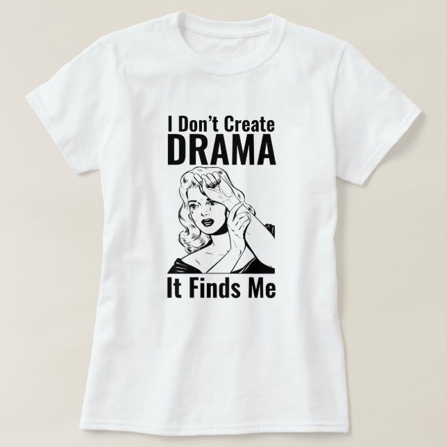 Retro Crying Woman Drama T-Shirt (Design Front)