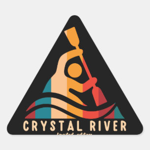 Retro Crystal River Kayaking Triangle Sticker