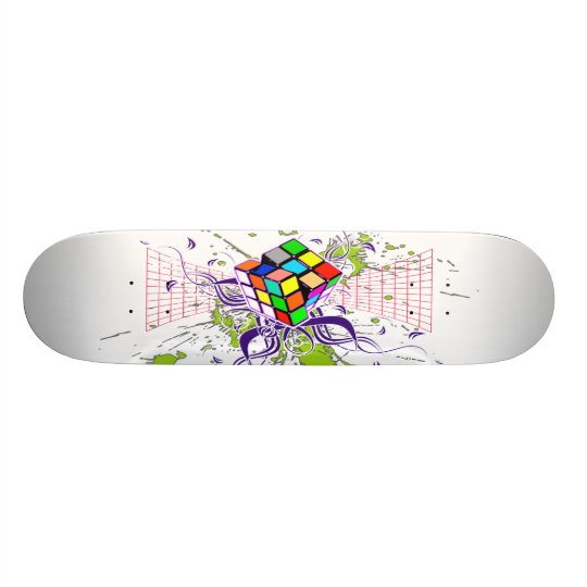 retro cube skateboard deck