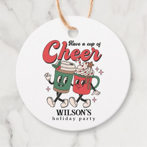 Retro Cup of Cheer Hot Chocolate Holiday Favor Tags