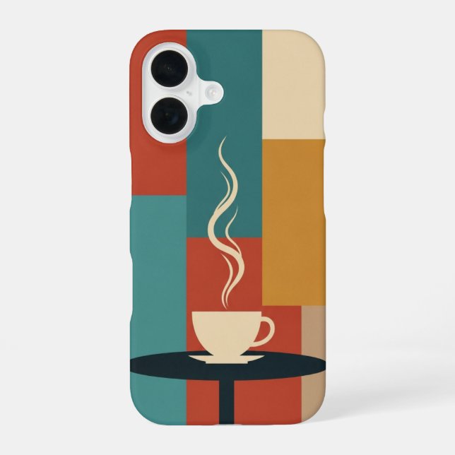 Retro Cup on Rounded Table iPhone Case (Back)