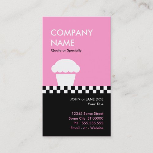 retro cupcake checkers business card templates