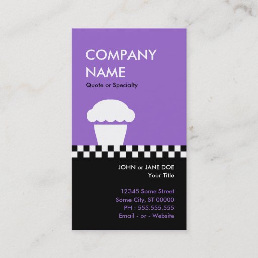 Customizable retro cupcake checkers punchcard business card templates