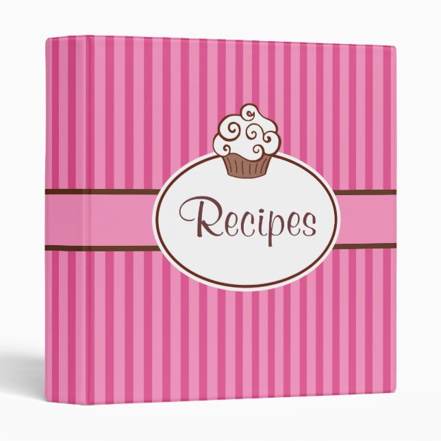 Retro Cupcake Kitchen Recipe Binder Gift (Front/Spine)