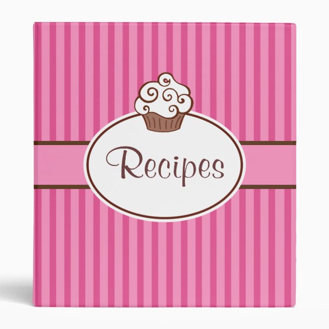 Retro Cupcake Kitchen Recipe Binder Gift (Front)