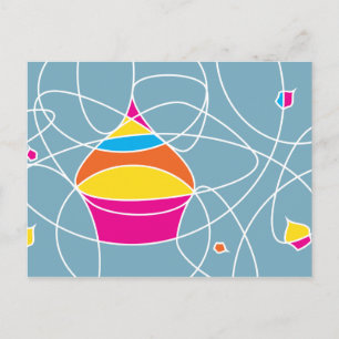 retro CUPCAKE shapes party invitation