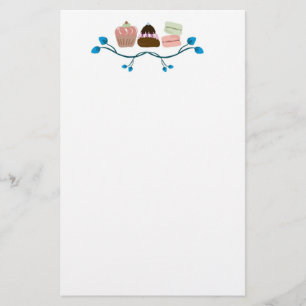 Retro cupcakes and macarons Stationery