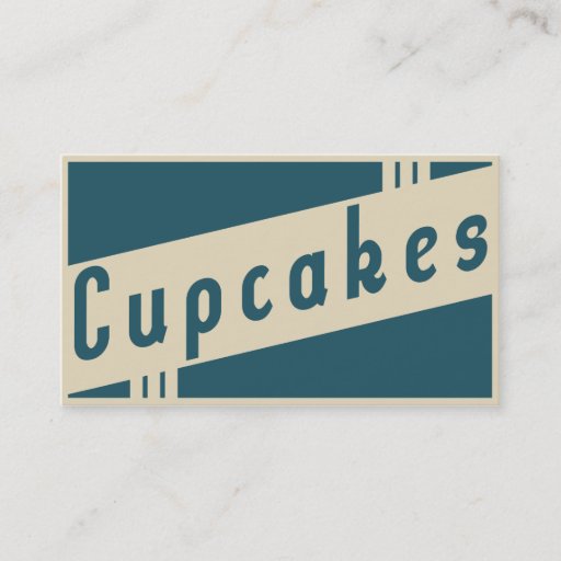 Customizable retro cupcakes business cards