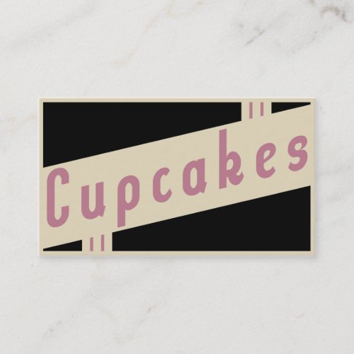 retro cupcakes business cards