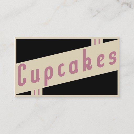 Customizable retro cupcakes business cards