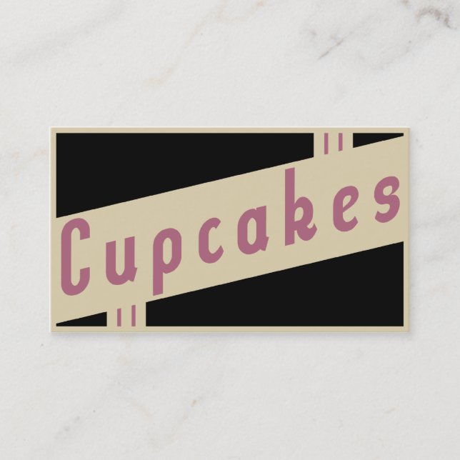 retro cupcakes business card (Front)