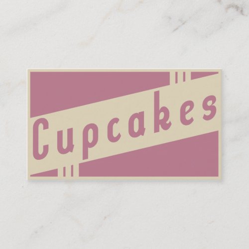 retro cupcakes business card template