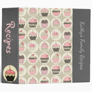 Retro Cupcakes Chalkboard Recipe or Photo Binder