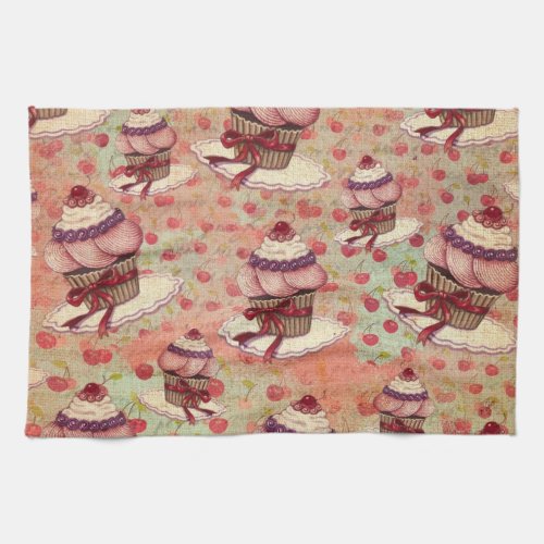 Retro Cupcakes Kitchen Towel