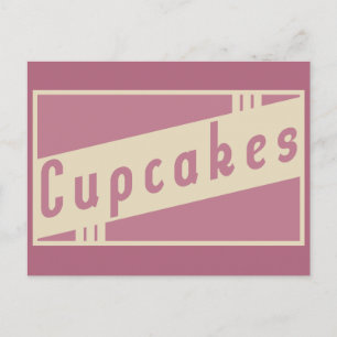 retro cupcakes postcard