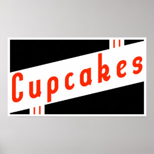 retro cupcakes poster