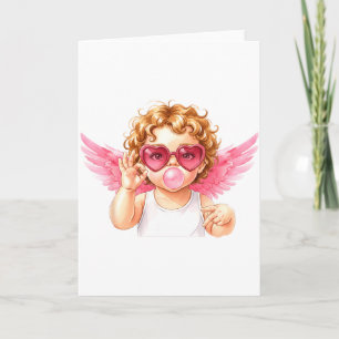 Retro Cupid 67 Meme Bubblegum Funny Six Seven Vale Card