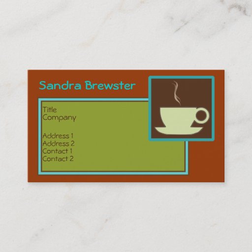 Customizable Retro Cuppa Coffee Business Card