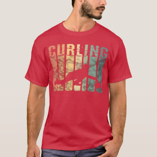 Retro Curling Ice Winter Sports Curl Gift Curler g T-Shirt