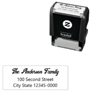 Retro Cursive Script Font Name Return Address Self-inking Stamp