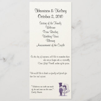 Retro Cursive Wedding Program