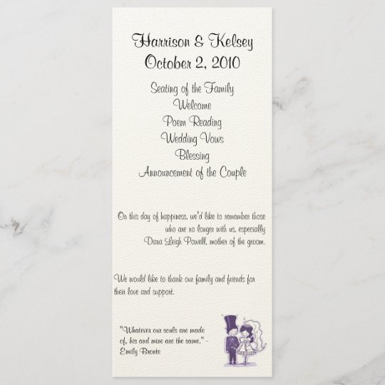 Retro Cursive Wedding Program Zazzle Com