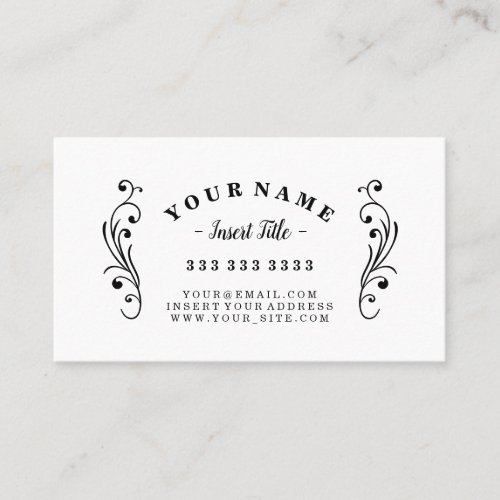 Retro Curved Text Professional Ornate Business Card