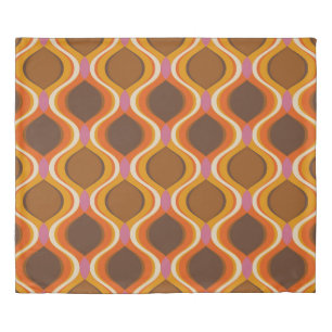 Retro Curves: 60s-70s Wallpaper Texture. Duvet Cover