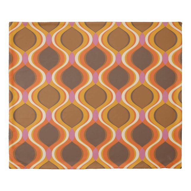Retro Curves: 60s-70s Wallpaper Texture. Duvet Cover (Front)
