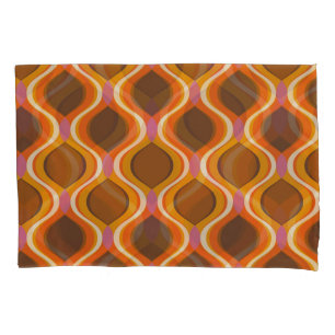 Retro Curves: 60s-70s Wallpaper Texture. Pillow Case
