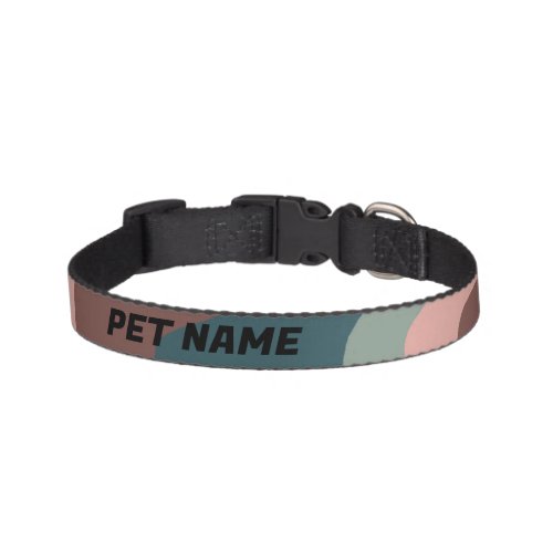 Retro Curves Customized Cat Dog Name Colorful Pet Collar