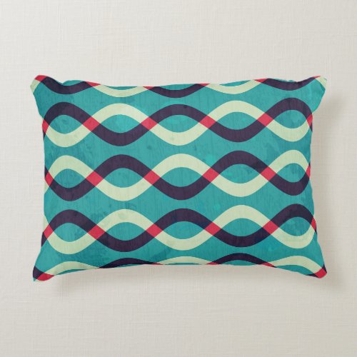 Retro Curves Grunge Pattern Effect Accent Pillow